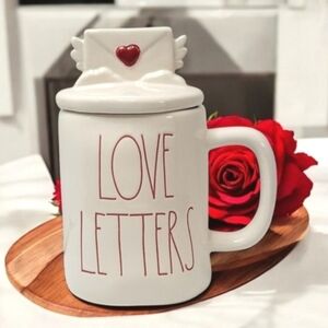 Rae Dunn Love Letters Mug Red White Letter Topper